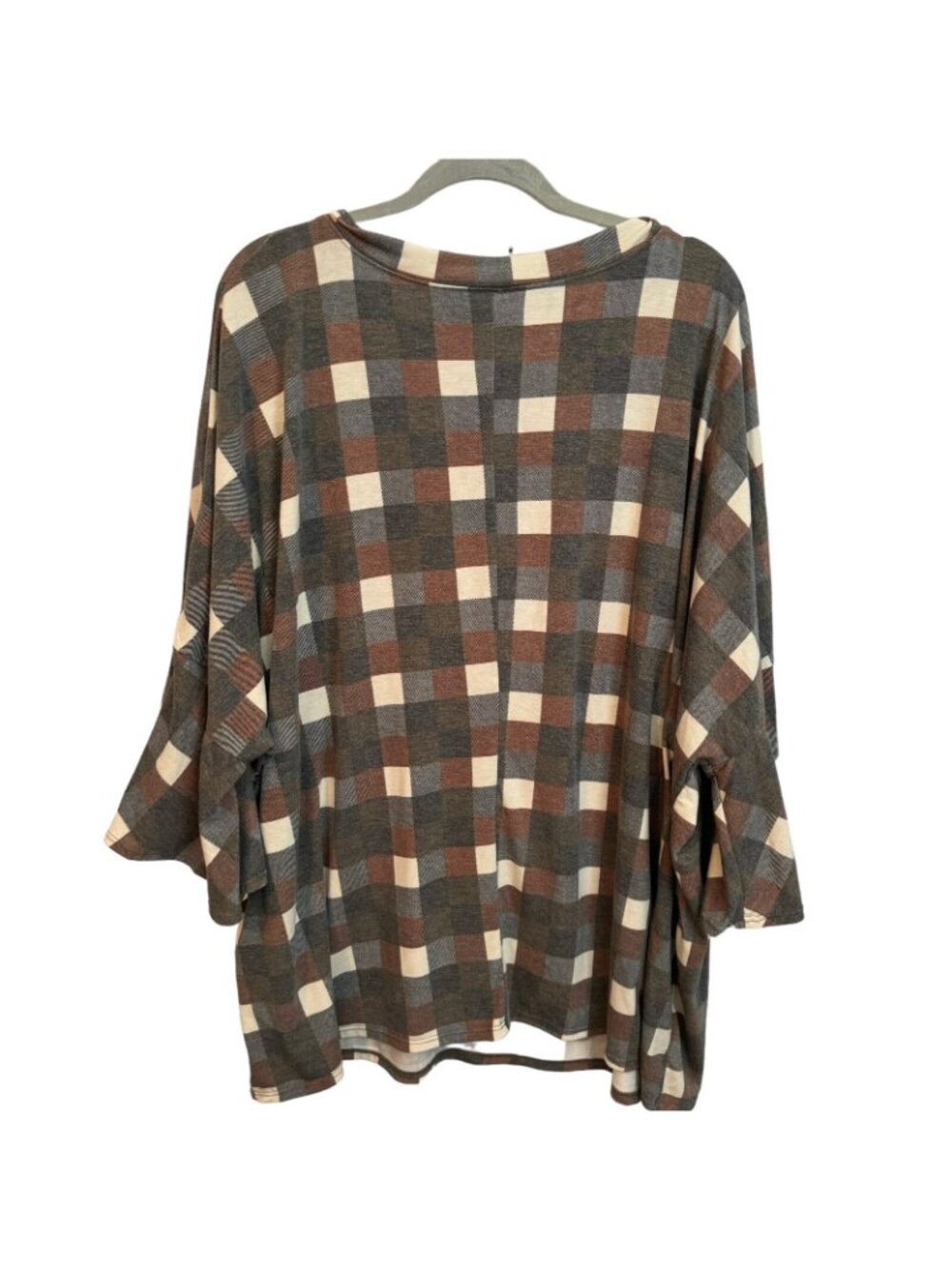 Crepas Blouse Size 2X/3X Gray Multi Sleeves 3/4 Women Top Blouse - Picture 4 of 12